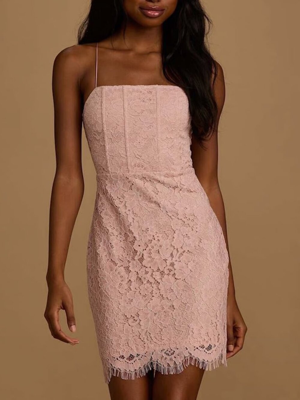 NWT Keep It Social Blush Lace Bodycon Mini Dress Size Small